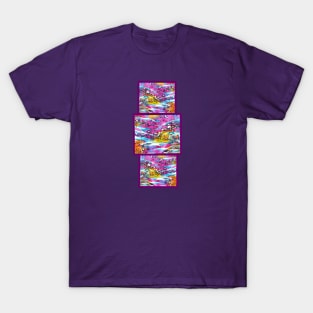 Multi colored wave inspired design T-Shirt